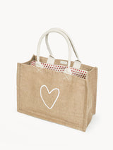 Jute Canvas Shopping Bag - Love by KORISSA