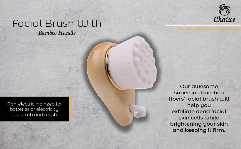 Facial Brush with Bamboo Handle by Choixe