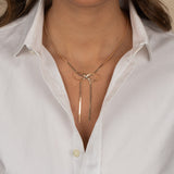 Herringbone Bow Tie Necklace by By Adina Eden