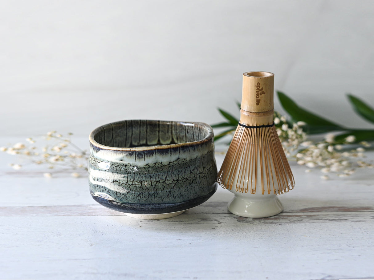 Grey Tenmoku Matcha Set by Aprika Life