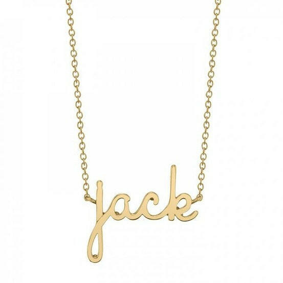 14k Gold Customized Letter Necklace by VicStoneNYC Fine Jewelry