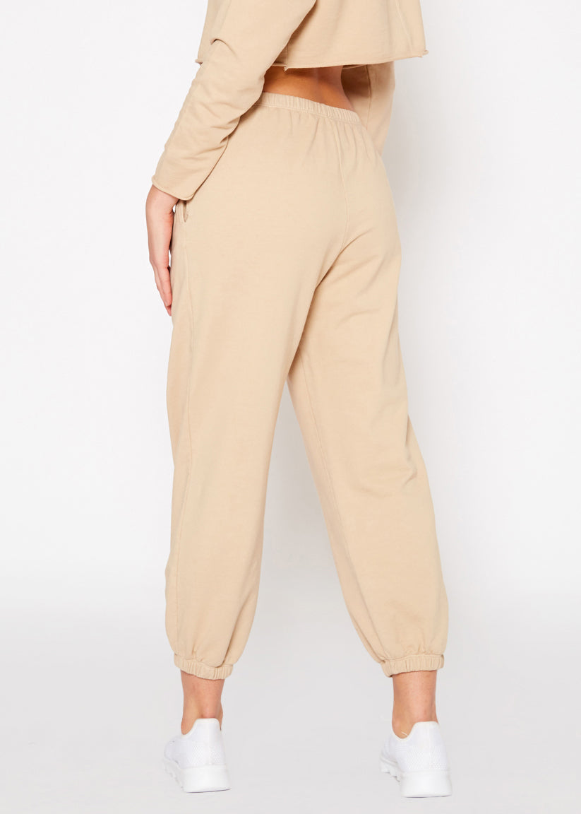 Essential French Terry Sweatpants In Khaki by Shop at Konus