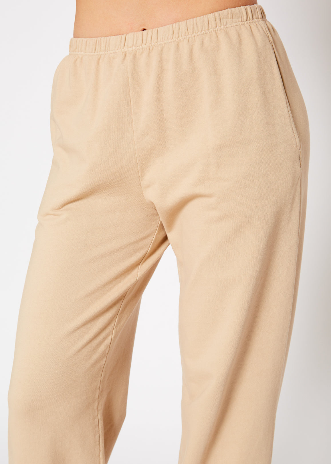 Essential French Terry Sweatpants In Khaki by Shop at Konus