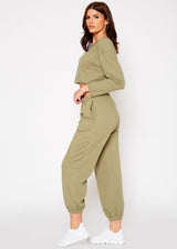 Essential French Terry Sweatpants In Olive by Shop at Konus