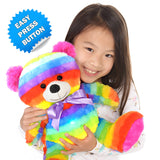 Rainbow Lites Teddy Bear Glow Plush LED Night Light Up Stuffed Animal 2 Pack Set (16 inch) by The Noodley