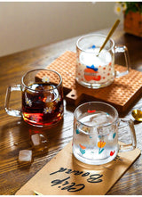 Set Of Four Modern Printed Glass Mugs by Izhar Studio- CA