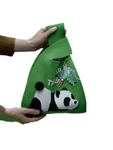 Panda-Patterned Woven Handbag Bags by migunica