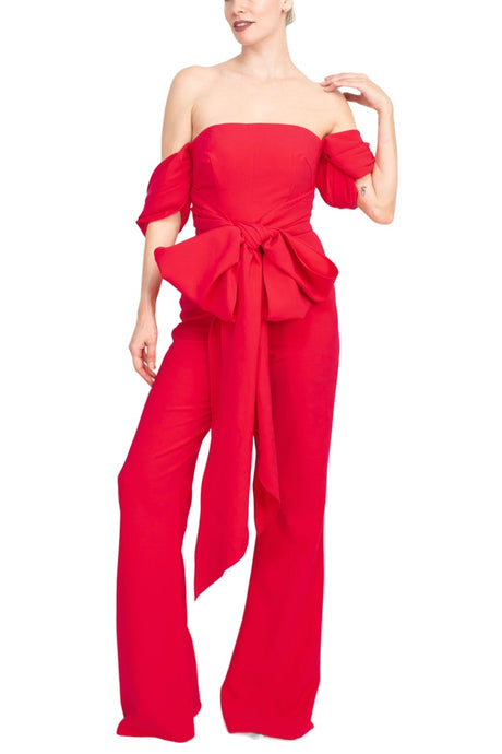 Jovani off the shoulder scuba crepe prom jumpsuit by Curated Brands