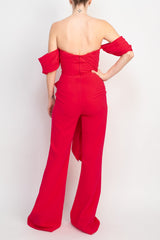 Jovani off the shoulder scuba crepe prom jumpsuit by Curated Brands