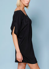 Women's 100% Silk Wide V Neck Dress by Shop at Konus