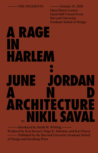 Rage in Harlem: June Jordan and Architecture - Paperback by Books by splitShops