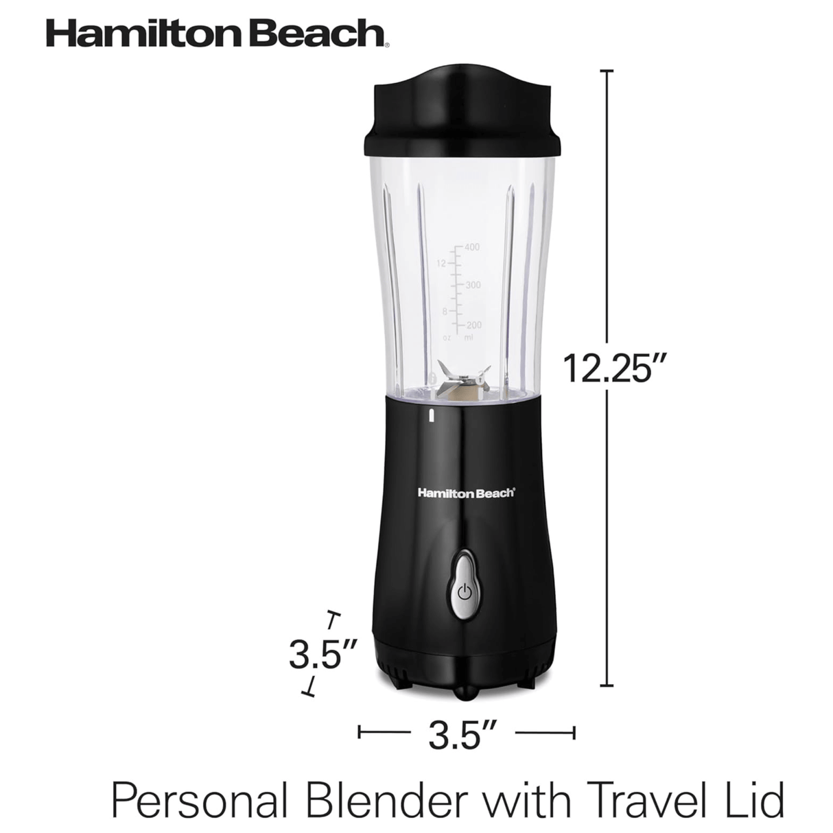 Hamilton Beach Personal Portable Blender with Travel Lid by Jupiter Gear Home