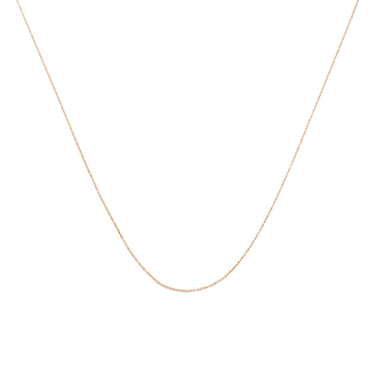 10K Gold 0.5 mm Slender & Dainty Fine Rope Chain Necklace by Infinite Jewels