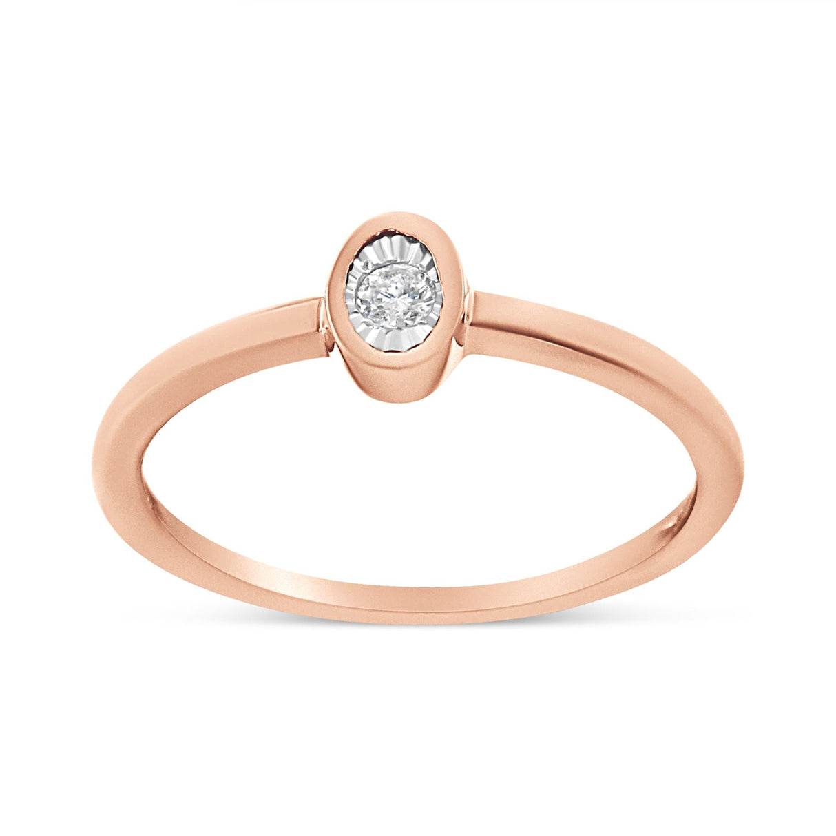 14K Rose Gold Plated .925 Sterling Silver 1/20 Cttw Miracle Set Diamond Ring (J-K Color, I1-I2 Clarity) by Haus of Brilliance