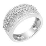 14K White Gold Round and Baguette Diamond Ring (1 1/2 Cttw, F-G Color, SI1-SI2 Clarity) by Haus of Brilliance