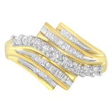 10K Yellow Gold Round and Baguette Diamond-Cut Ring (1/2 Cttw, I-J Color, I1-I2 Clarity) by Haus of Brilliance