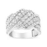 10K Gold 3.00 Cttw Diamond Multi Row Cluster Band Ring (I-J Color, I3 Clarity) by Haus of Brilliance