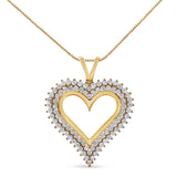 .925 Sterling Silver Diamond Heart 18" Pendant Necklace (I-J Color, I2-I3 Clarity) by Haus of Brilliance