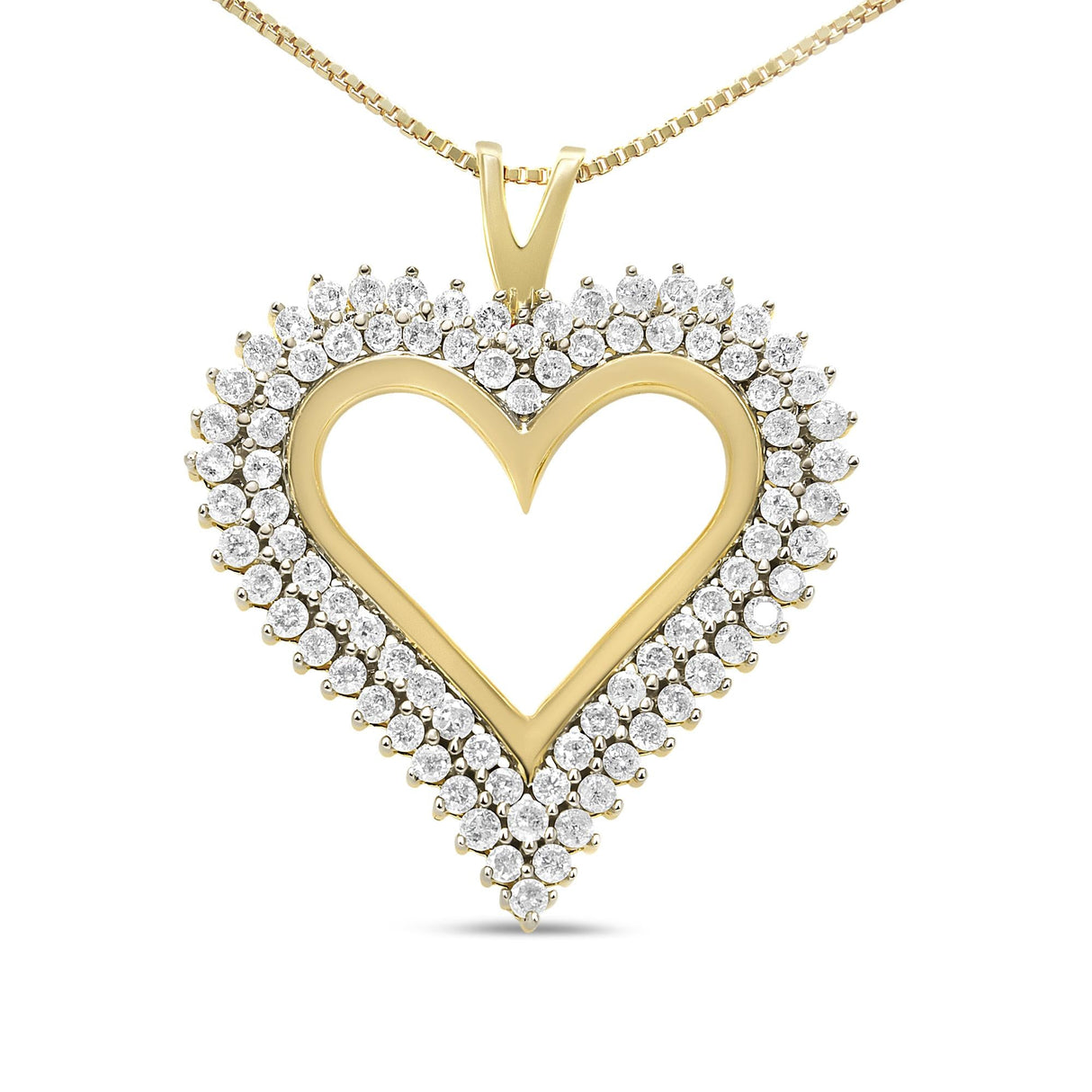 .925 Sterling Silver Diamond Heart 18" Pendant Necklace (I-J Color, I2-I3 Clarity) by Haus of Brilliance