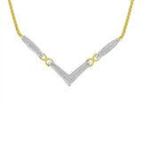 14K Yellow and White Gold 2.0 Cttw Princess Cut Diamond Flared and X-Station V Shaped 18” Franco Chain Statement Necklace (H-I Color, SI2-I1 Clarity) by Infinite Jewels