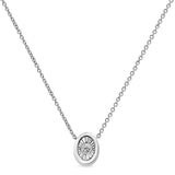 10K White Gold 1/10 Cttw Miracle Set Round-Cut Diamond 18" Pendant Necklace - Choice of Shape by Haus of Brilliance