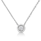 10K White Gold 1/10 Cttw Miracle Set Round-Cut Diamond 18" Pendant Necklace - Choice of Shape by Haus of Brilliance