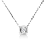 10K White Gold 1/10 Cttw Miracle Set Round-Cut Diamond 18" Pendant Necklace - Choice of Shape by Haus of Brilliance