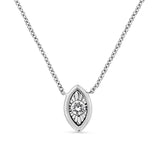 10K White Gold 1/10 Cttw Miracle Set Round-Cut Diamond 18" Pendant Necklace - Choice of Shape by Haus of Brilliance