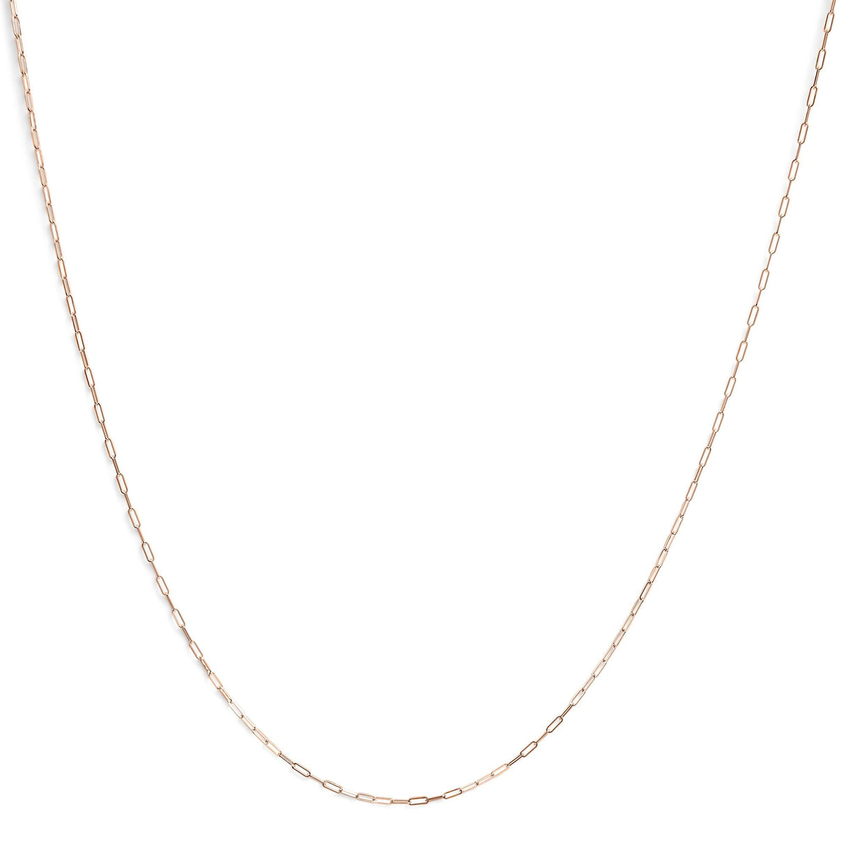 Unisex Solid 14K Gold 1.5mm Paperclip Chain Necklace - Choice of Length and Metal Color by Haus of Brilliance