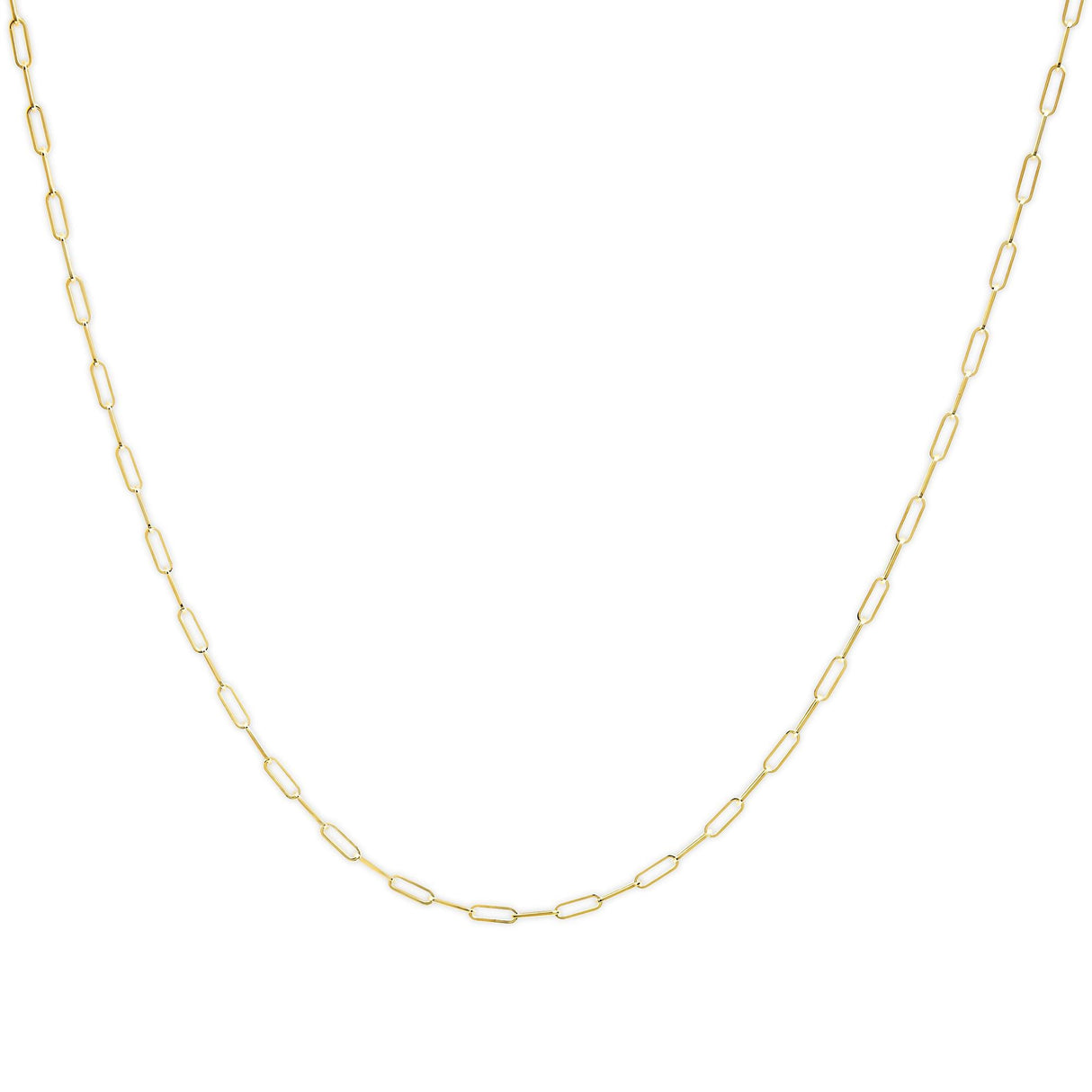 Unisex Solid 14K Gold 2.5mm Paperclip Chain Necklace by Haus of Brilliance