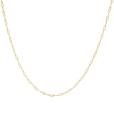 Unisex Solid 14K Gold 2.5mm Paperclip Chain Necklace by Haus of Brilliance