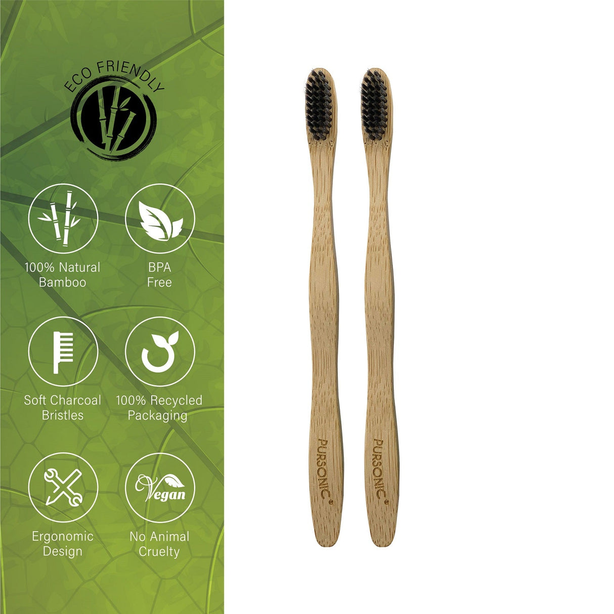 100% Natural Bamboo Toothbrush by Pursonic