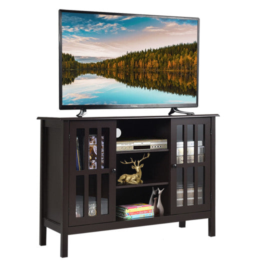 Wooden TV Stand Console Cabinet for 50 Inch TV-Brown