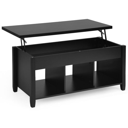 Lift Top Coffee Table with Hidden Storage Compartment-Black