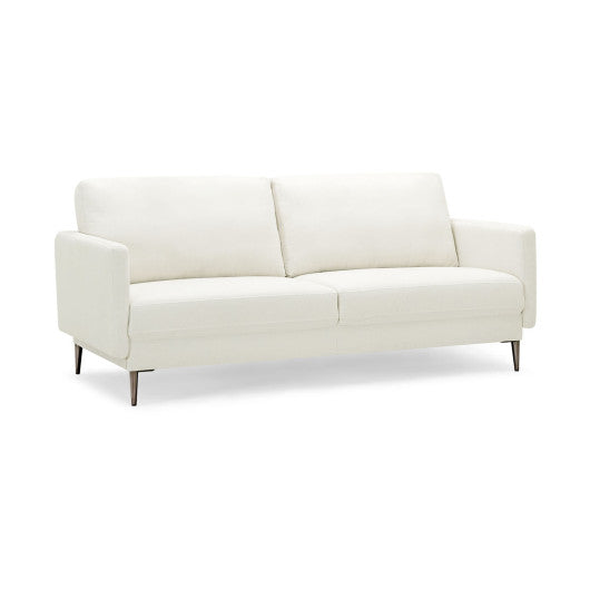 Modern Loveseat with Comfy Backrest Cushions-White