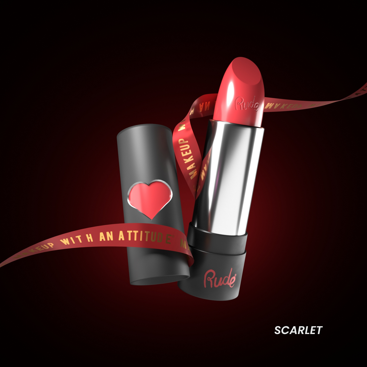 RUDE Hydro Shine Moisturizing Lipstick - Scarlet