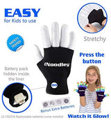 2 Pairs LED Gloves Light up Toys for Boys & Girls Cool Gifts for Kids & Teens - Extra Batteries by The Noodley - Vysn