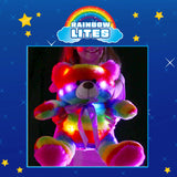 Rainbow Lites Teddy Bear Glow Plush LED Night Light Up Stuffed Animal 2 Pack Set  (16 inch, Batteries Included) by The Noodley