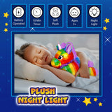 Rainbow Unicorn LED Light Up Stuffed Animal Glow Plush Sleep Toy Night Light for Girls 12 inch by The Noodley