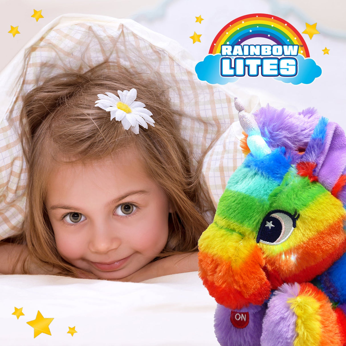 Rainbow Unicorn LED Light Up Stuffed Animal Glow Plush Sleep Toy Night Light for Girls 12 inch by The Noodley