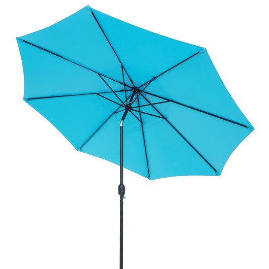 10 Feet Outdoor Patio Umbrella with Tilt Adjustment and Crank-Blue