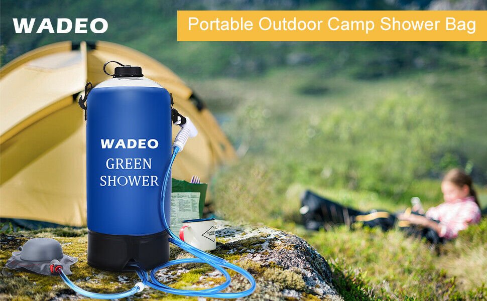 10L 2.6 Gallons Camping shower, Camp Shower, Portable Outdoor Camping Shower Bag by Plugsus Home Furniture