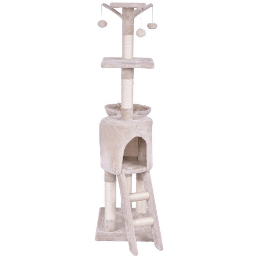 56 Inch Condo Scratching Posts Ladder Cat Play Tree