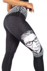 Notorious RBG Printed Yoga Leggings by Yoga Democracy