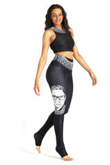 Notorious RBG Printed Yoga Leggings by Yoga Democracy