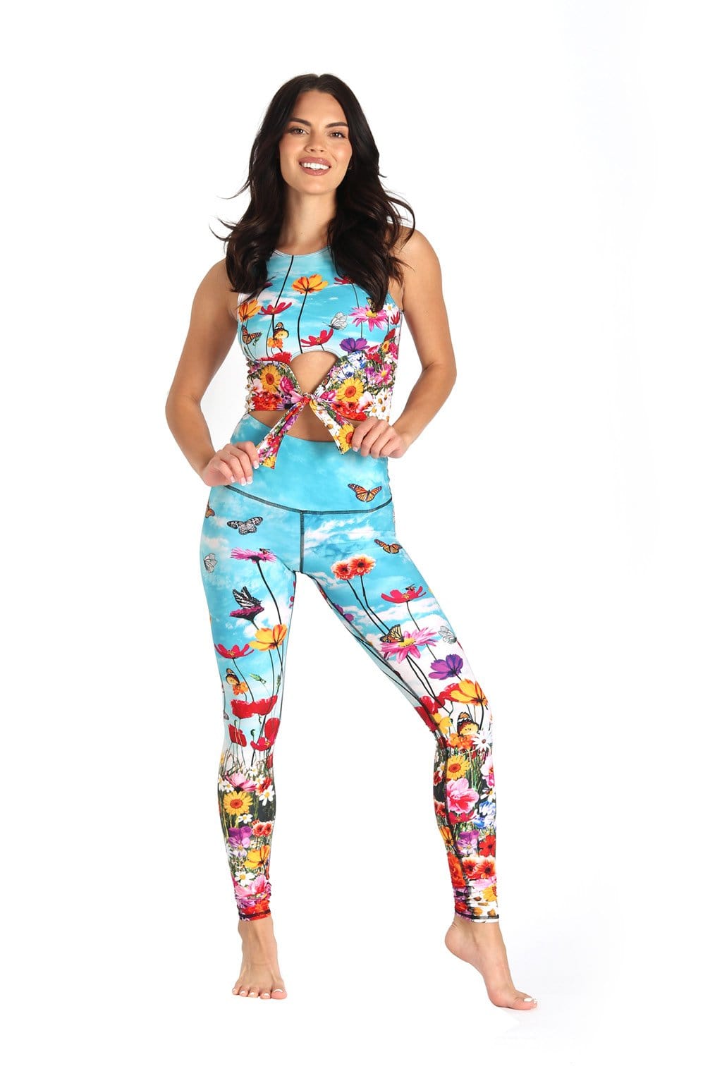 Flower Bomb Printed Yoga Leggings by Yoga Democracy