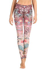 Pretty in Pink Printed Yoga Leggings by Yoga Democracy