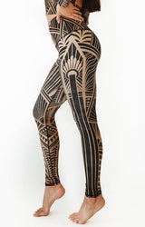 Elegant Empire Printed Yoga Leggings by Yoga Democracy