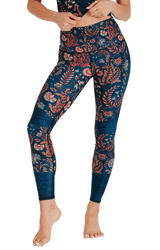 Festival Denim Printed Yoga Leggings by Yoga Democracy