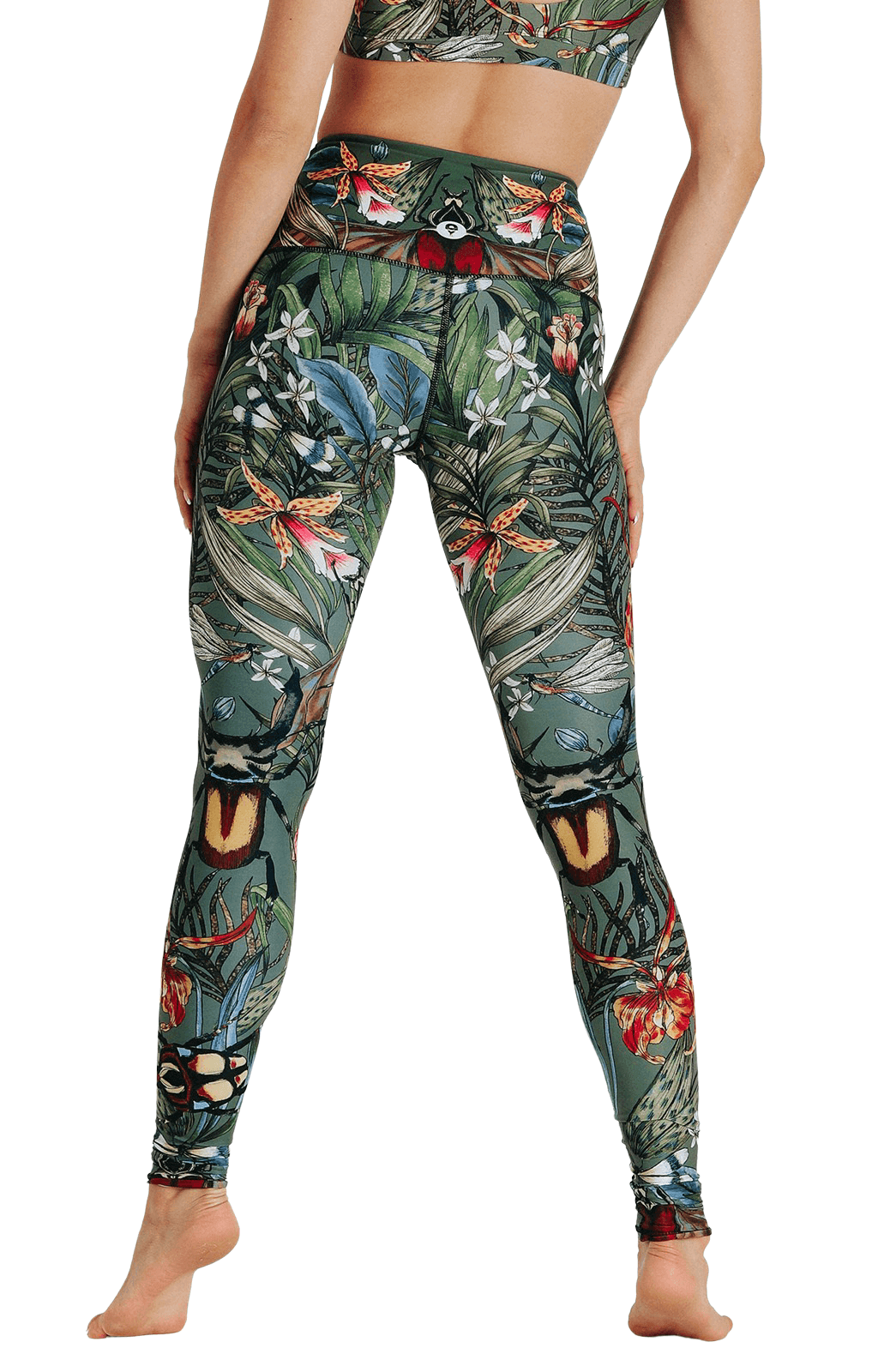 Green Thumb Printed Yoga Leggings by Yoga Democracy